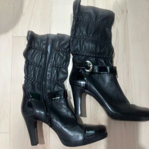 Black leather boots size 8M